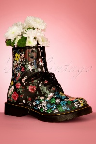 Dr. Martens - 1460 Pascal Floral Mash Up Backhand Boots in Black 3