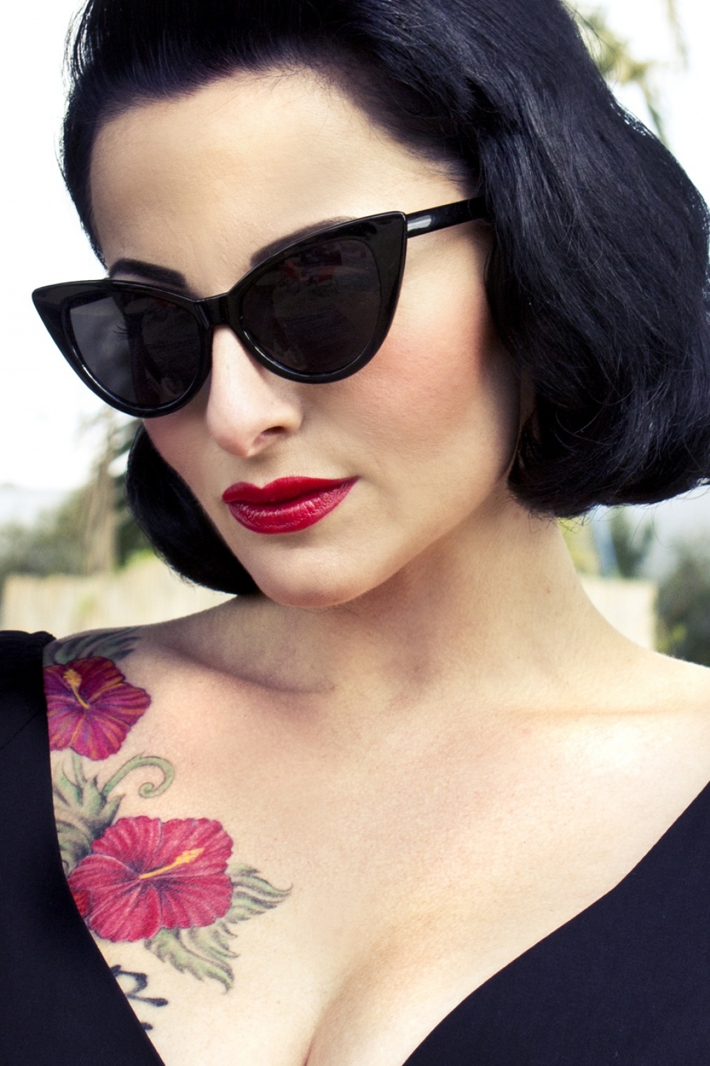 50s Cats Eye Classic Sunglasses Black