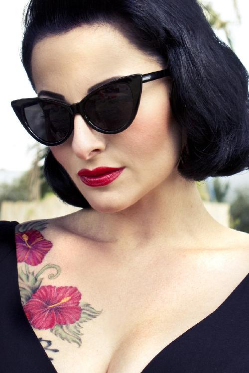 So Retro - 50s Lucy White Polkadot Sunglasses in Black