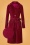 70s Kitty Rib Cord Coat in Cerise Red