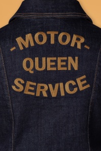 Queen Kerosin - Slim Fit Motor Queen Service overall in donkerblauw 5