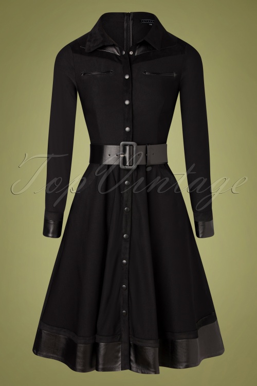 Katakomb - 50s Presley Swing Dress in Black