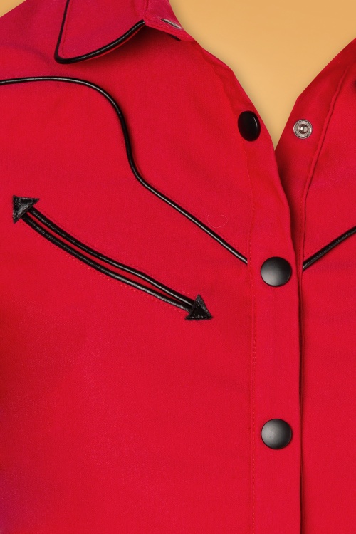 Katakomb - Cline Western blouse in rood 3