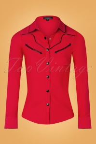 Katakomb - 50s Cline Western Blouse in Red