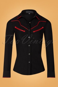 Katakomb - Cline Western blouse in Zwart