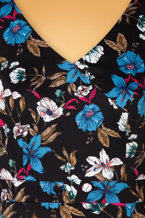 Heart And Roses 39434 Swingdress Black Floral 100421 002W