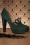 Zapatos de tacón con plataforma Art Déco Mae de los años 20 en verde cazador