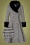 Abrigo de pata de gallo Gemma de los años 50 en blanco y negro