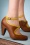 50s Spin Leather Pumps in Brandy and Yellow