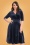 50s Date Night Fit and Flare Dress in Navy