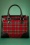 Banned Retro - Uptown Girl handtas in zwart en tartan rood 3