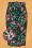 50s Juanita Escapist Floral Pencil Skirt in Dark Green