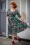 50er Trixie Escapist Floral Swing Kleid in Dunkel Grün