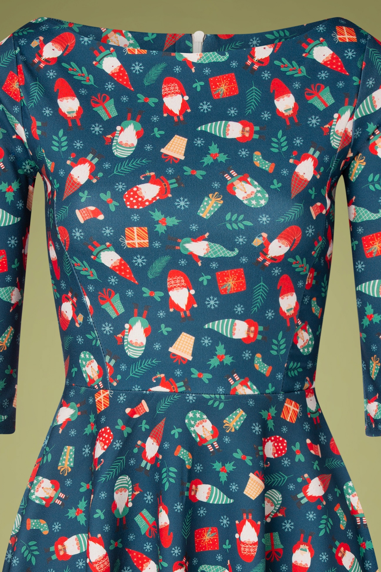 Vintage Chic for Topvintage - Izabella Gnome swingjurk in petrolblauw 3