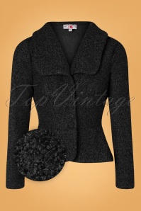 Miss Candyfloss - TopVintage exclusive ~ 40s Maddy Jo Bouclé Jacket in Black