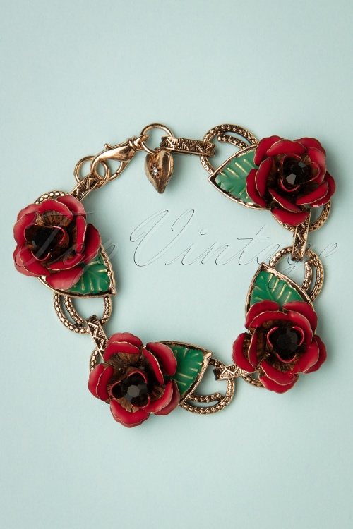 Lovely - 50s Rock And Rose Bracelet in Gold