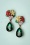 50s Flower Teardrop Earrings in Groen en Multi
