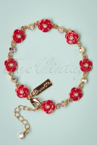 Lovely - 50s Small Rose Bracelet in Lipstick Red