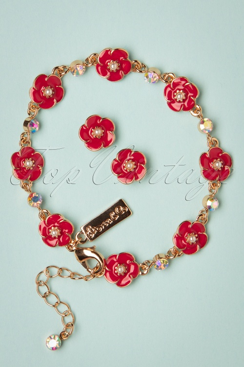 Lovely - Kleines Rose Armband in Lippenstiftrot 4