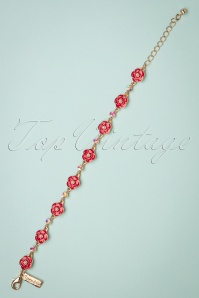 Lovely - 50s Small Rose Bracelet in Lipstick Red 2