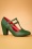 Zapatos de salón con tiras en T Prudence de los años 50 en verde