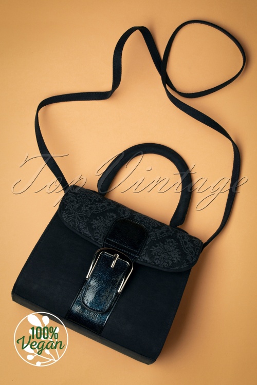 Ruby Shoo - 40s Riva Handbag in Midnight Blue 2