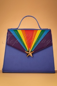 Lulu Hun - 50s Lara Rainbow Bag in Blue