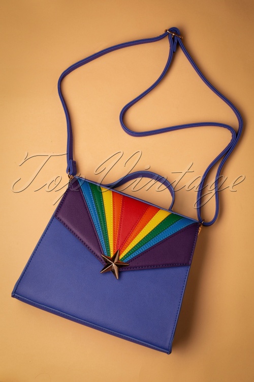 Lulu Hun - 50s Lara Rainbow Bag in Blue 2