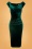 50s Lynn Velvet Pencil Dress in Bottle Green