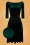 50s Harper Velvet Swing Dress in Bottle Green