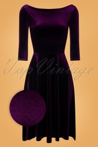 Vintage Chic for Topvintage - 50s Harper Velvet Swing Dress in Purple