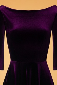 Vintage Chic for Topvintage - Harper Swing Kleid aus Samt in Violett 2