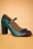 60s Penelope Leather Pumps in Green and Violet