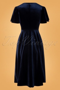Vintage Chic for Topvintage - Zhara Swing Kleid aus Mitternachtssamt 5