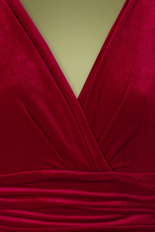 vintage chic 39964 dress red velvet pencil 211021 004W