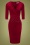 50er Nehla Bleistift Samt-Kleid in Rot