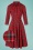 50er Evie Tartan Swing Kleid in Rot