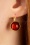 60s Goldplated Dot Earrings in Dark Samba Red