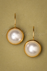 Urban Hippies - 60s Goldplated Dot Pearl Earrings in Ivory