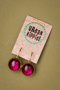 Urban Hippies - Dot vergulde oorbellen in glitter bessen 2