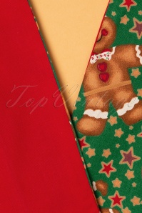 Be Bop a Hairbands - 50s Gingerbread Man Hair Scarf in Green and Red 3