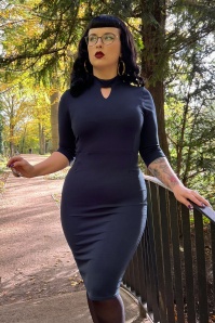 Vintage Chic for Topvintage - 50s Viora Pencil Dress in Navy 5