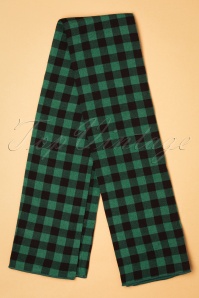 Collectif Clothing - 50s Sarah Check Square Scarf in Green en Black 3