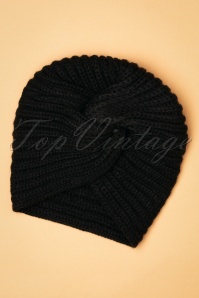 Collectif Clothing - 70s Tamara Knitted Turban in Black
