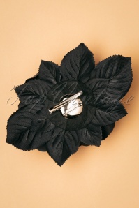 Collectif Clothing - 50s Loy Hair Flower in Black 2