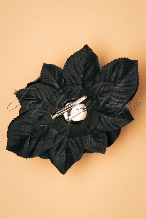 Collectif Clothing - Fleur pour les Cheveux Loy Années 50 en Noir 2