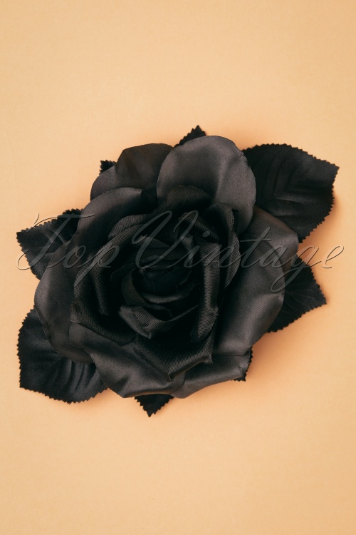 Collectif Clothing - 50s Loy Hair Flower in Black