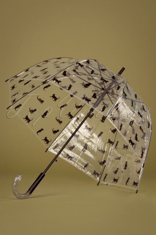 So Rainy - Parapluie Dôme Transparent Chat Noir en Noir