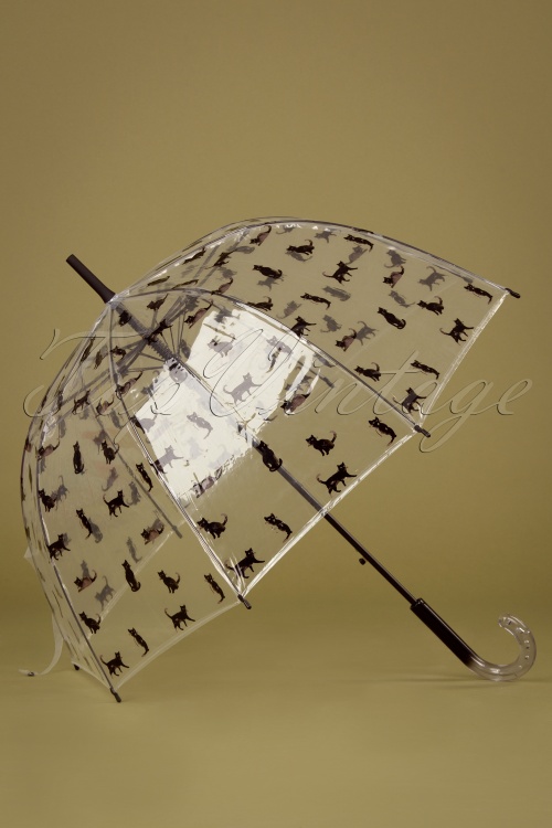 So Rainy - Parapluie Dôme Transparent Chat Noir en Noir 3