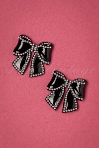 Collectif Clothing - 50s Lisa Bow Earstuds in Black